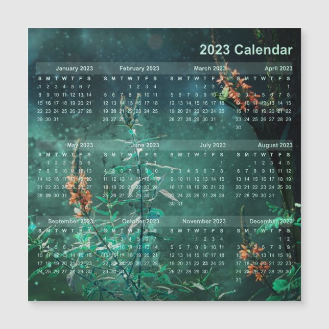 Calendar Magnet - Blume im Jademondlicht (Vorderseite)