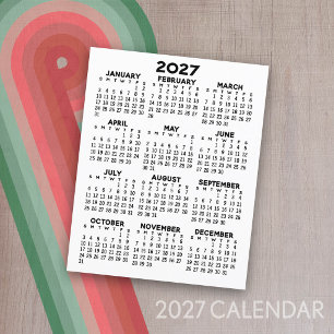 Calendar Mini Volljähriges Ansichtsblatt