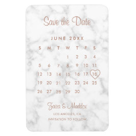Calendar Moderne MarmorRose Gold Save the Date Magnet