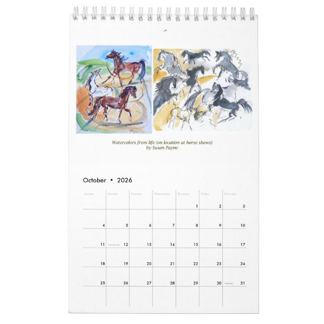 Calendar of Susan Payne Equine Art - 2022 Kalender (Okt 2026)