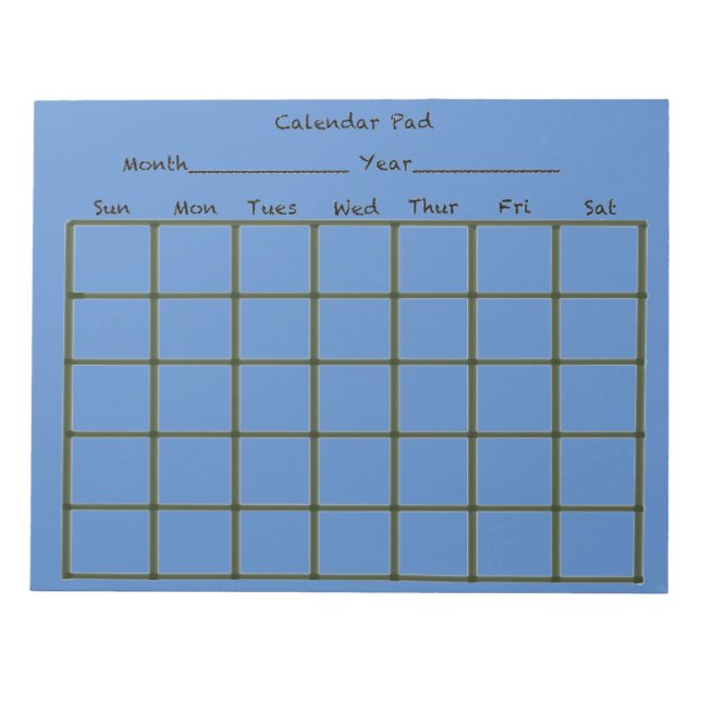 Calendar Pad Blue Notizblock (Vorderseite)