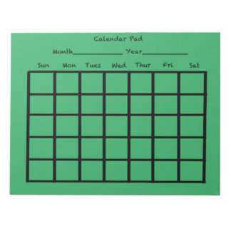 Calendar Pad Green Notizblock