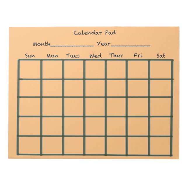 Calendar Pad Orange Notizblock (Vorderseite)