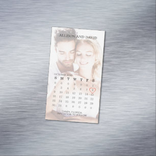 Calendar Simple Trendy Foto Six Row Magnet