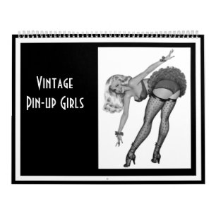 Calendar Vintage Button-up Girls 14 Bilder Feb-Jan Kalender