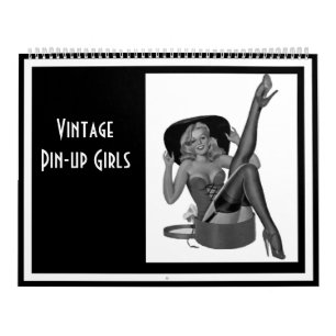 Calendar Vintage Button-up Girls 14 Bilder Feb-Jan Kalender