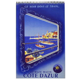 Calendar Vintage Travel 14 Posters Europa schlicht Kalender