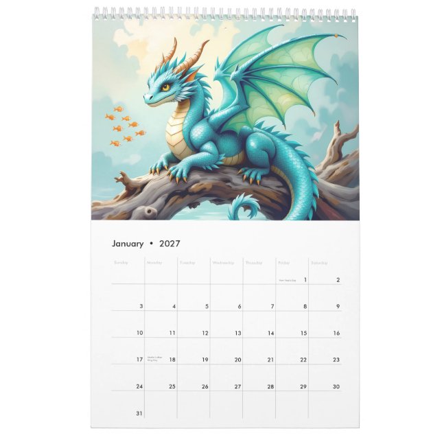 Calendario Dragones Kalender (Jan 2027)