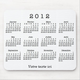 Calendrier 2012 français mousepad