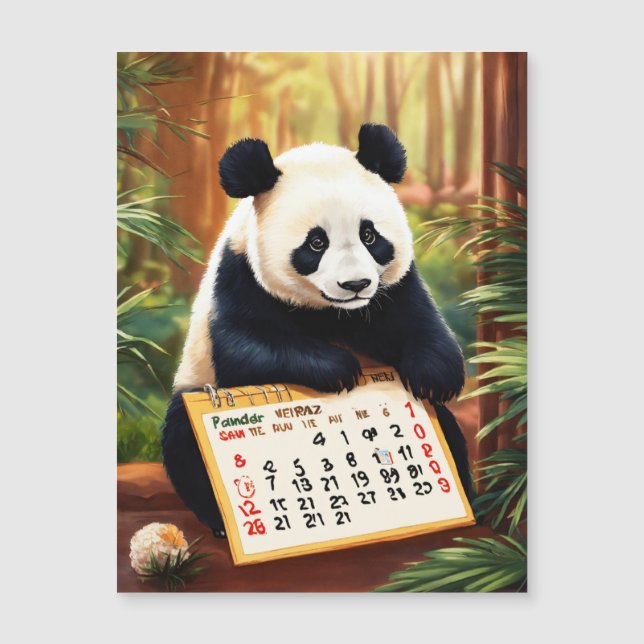 Calendrier Foto Panda Überraschung Magnetkarte (Vorderseite)