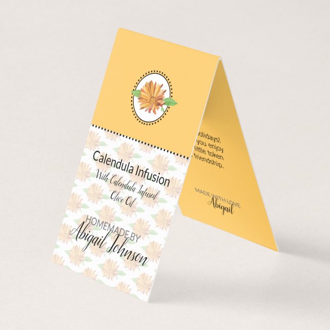 Calendula hausgemachte Bath & Body Label | Geschen (Vorderseite)