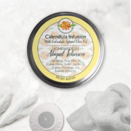 Calendula Wildblume Handmade Artisan Geschenketike Runder Aufkleber