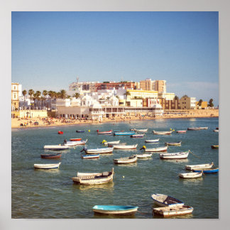 Caleta Beach in Cadiz, Andalusien, Spanien Poster