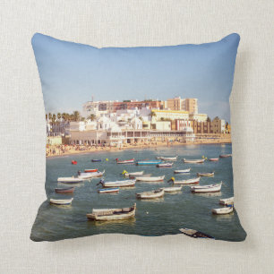 Caleta Strand in Cadiz, Andalusien, Spanien Kissen