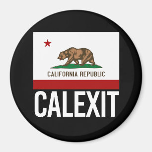 Calexit - Ausfahrt Kalifornien weiß - - Magnet