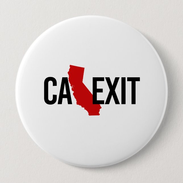 Calexit - Kalifornien-Ausgang - Rot - - Button (Vorderseite)