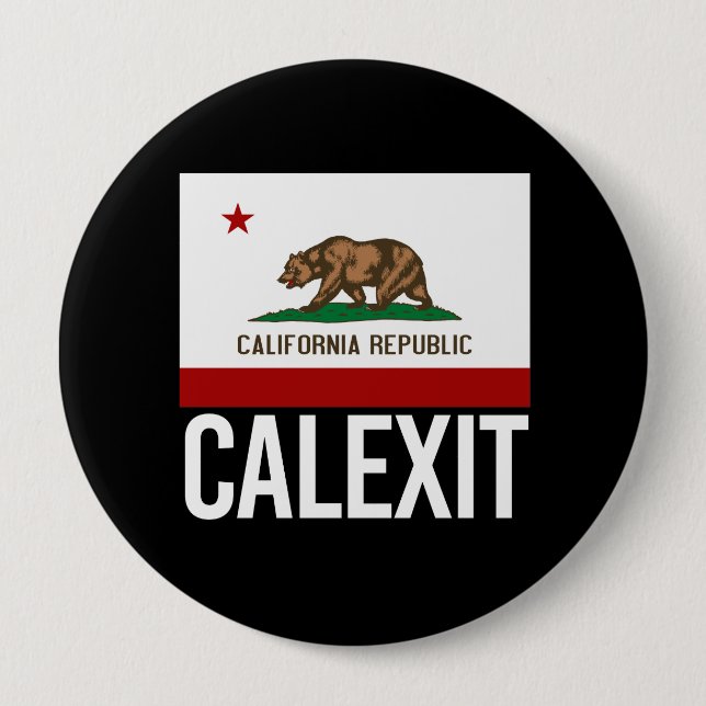 Calexit - Kalifornien-Ausgangs-Flaggenweiß - - Button (Vorderseite)