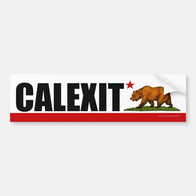 CALEXIT Kalifornien Bärn-Flagge Autoaufkleber (Vorne)