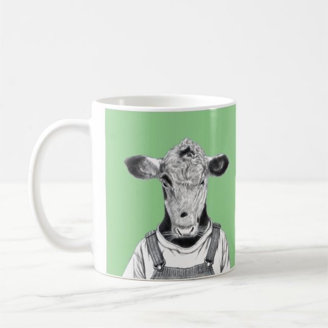 Calf in Dungaree (Moegi) Kaffeetasse (Links)