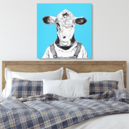 Calf in Dungaree (Old School Blue) Leinwanddruck