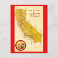 Calfornia Staat Vintage Karte