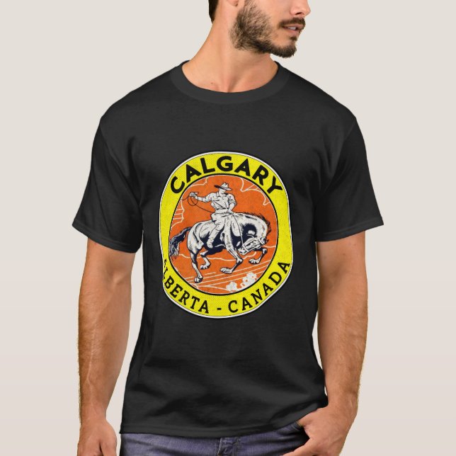 Calgary Alberta Canada Cowboy Horse Stampede Rodeo T-Shirt (Vorderseite)