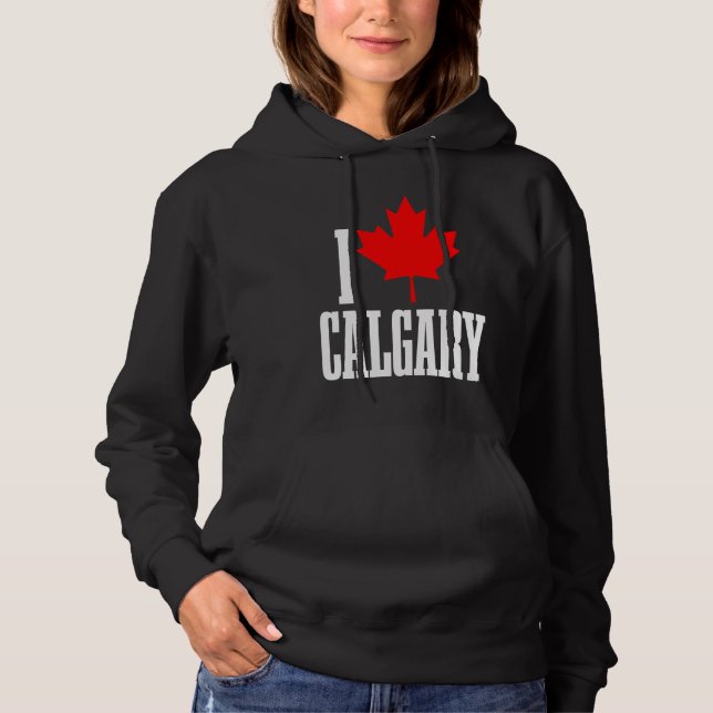 Calgary Alberta Canada Maple Leaf Canadian Flag Pr Hoodie (Vorderseite)
