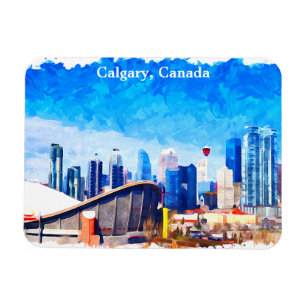 Calgary Alberta Canada Panorama View Magnet