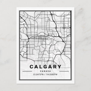 Calgary Alberta Canada Travel City Map Postkarte