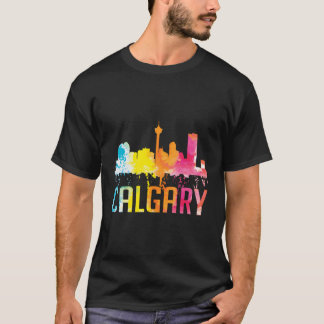 Calgary Alberta Canada Watercolor City Skyline Sou T-Shirt