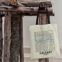 Calgary, Alberta City Map Tote Bag