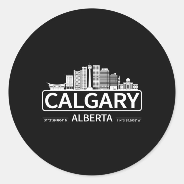 Calgary Alberta Cityscape Runder Aufkleber (Vorderseite)