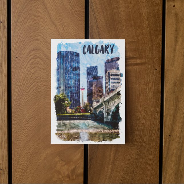 Calgary Alberta Cityscape Skyline Postkarte (calgary canada skyline postcard)