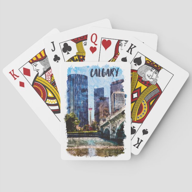 Calgary Alberta Cityscape Skyline Spielkarten (Rückseite)
