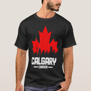 Calgary Alberta Kanada Ahornblatt Kanadische Flagg T-Shirt
