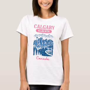 Calgary Alberta Kanada Pastell Süße Stadtansicht T-Shirt