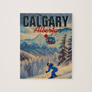 Calgary Alberta Kanada Skiing Souvenirs in den 50e Puzzle