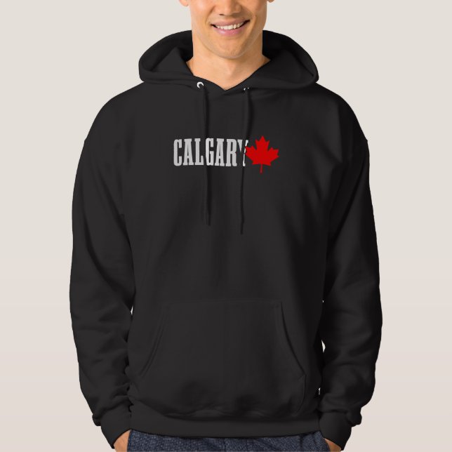 Calgary Alberta Maple Leaf Canada Canadian Flag Pr Hoodie (Vorderseite)