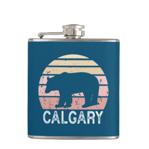 Calgary Alberta Retro Bear Flachmann