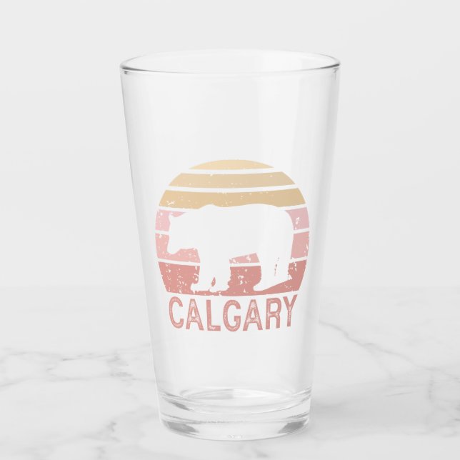 Calgary Alberta Retro Bear Glas (Vorderseite)
