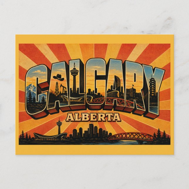Calgary Alberta Rodeo & Energie Postkarte (Vorderseite)