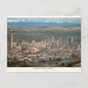 Calgary Alberta Vintage-Skyline und Rocky Mountain Postkarte