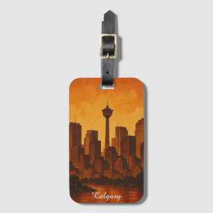 Calgary Canada Vintage Travel CItyscape Gepäckanhänger