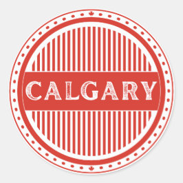 Calgary City Pride Emblem – Canadian Identity Runder Aufkleber