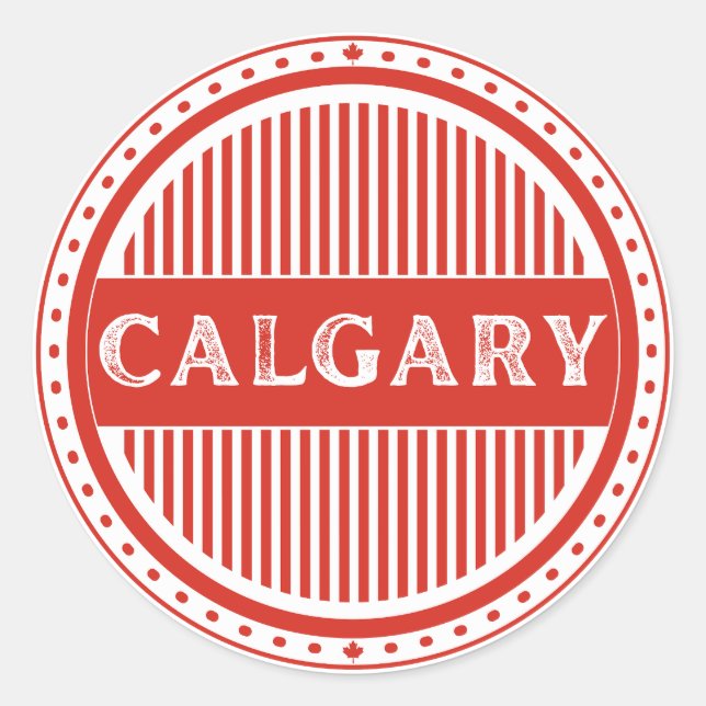 Calgary City Pride Emblem – Canadian Identity Runder Aufkleber (Vorderseite)