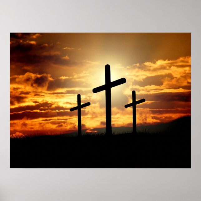 Calgary Crosses Sunrise Foto Poster (Vorne)