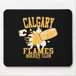 Calgary Flames Hockey Puck Burst Rot Offiziell L Mousepad