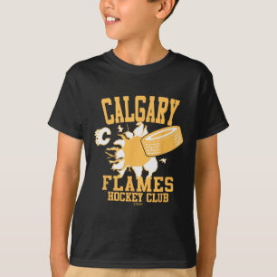 Calgary Flames Hockey Puck Burst Rot Offiziell L T-Shirt