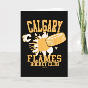 Calgary Flames Hockey Puck platzt rot offiziell li Karte