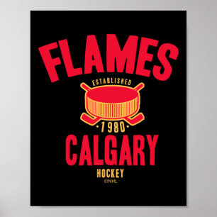 Calgary Flames Hockey Puck Weiß Offiziell Von Der Poster